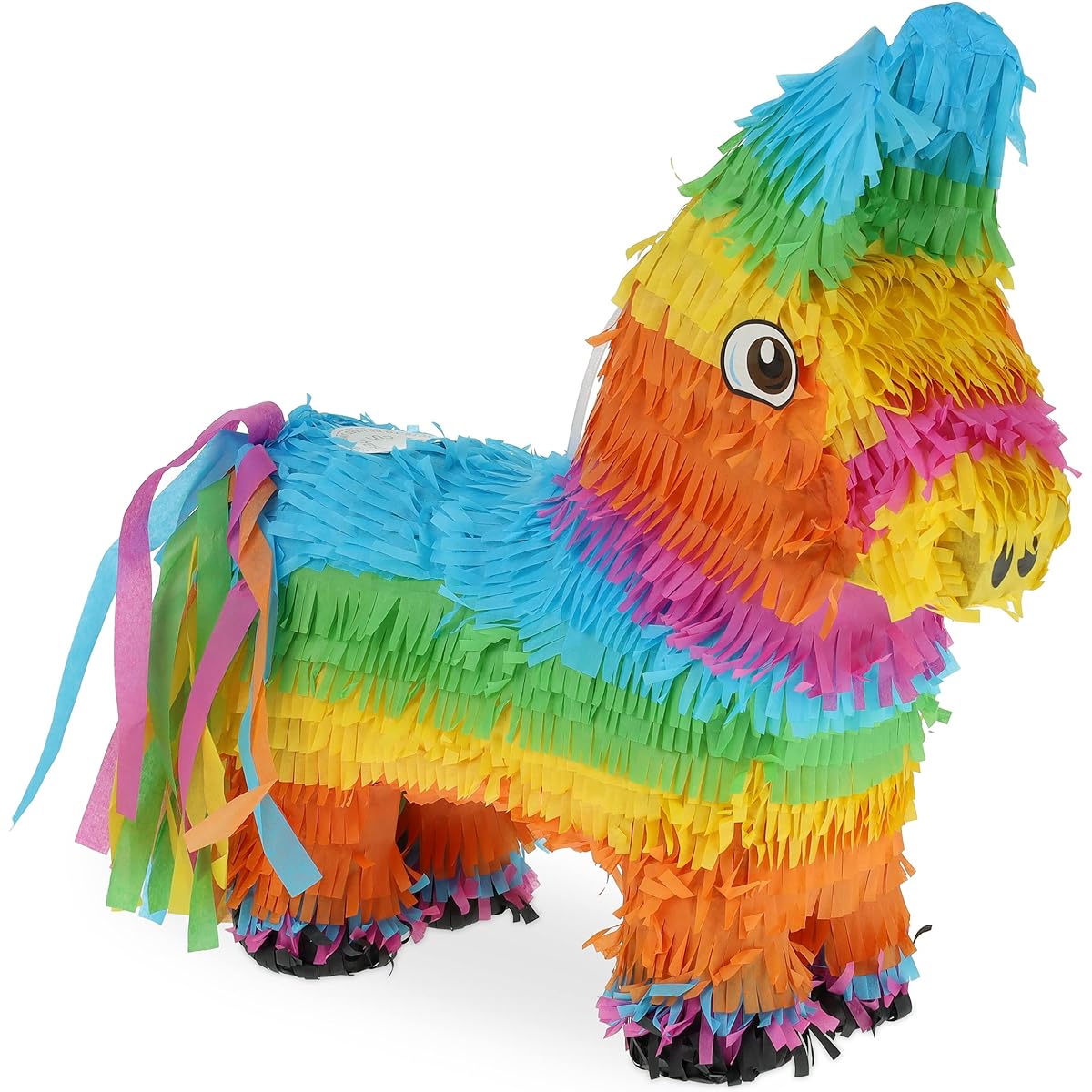 Relaxdays Pinata, Donkey, Llama, Birthday, Hanging, Girl and Boy, HWD 38 x 35 x 12 cm, Rainbow, Colorful, 80% Cardboard 20%