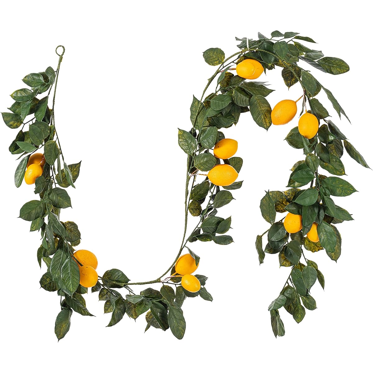 Vickerman 6 ft. Artificial Green and Yellow Salar Garland with 14 Beautiful Lifelike Lemons for Classic Elegant Home Decor Maintenance Free Lemon Garland