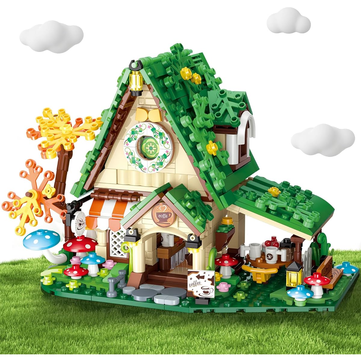 SUNHABI Forest Cafe House Toy Building Set for Girls 6-12 House Friends Set for Girls 8-12 6-8 4-7 Dream Forest Theme Play Set Birthday Gift for Girls 7-9 8-10, 52007