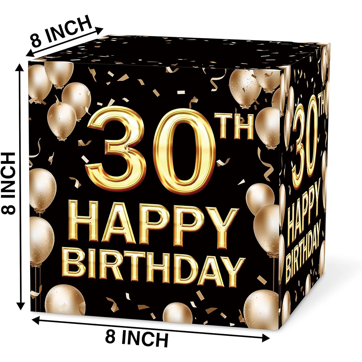 30th Birthday Card Box Black & Gold Card Box for Birthday Party Decoration Party Supplies Money Box 1 Piece (015 sr)