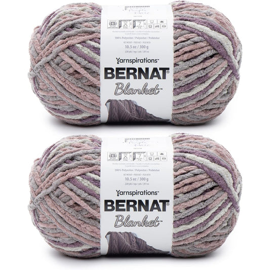 Bernat Blanket Purple Haze Yarn - 2 Pack of 300g/10.5oz - Polyester - 6 Super Bulky - 220 Yards - Knitting/Crochet