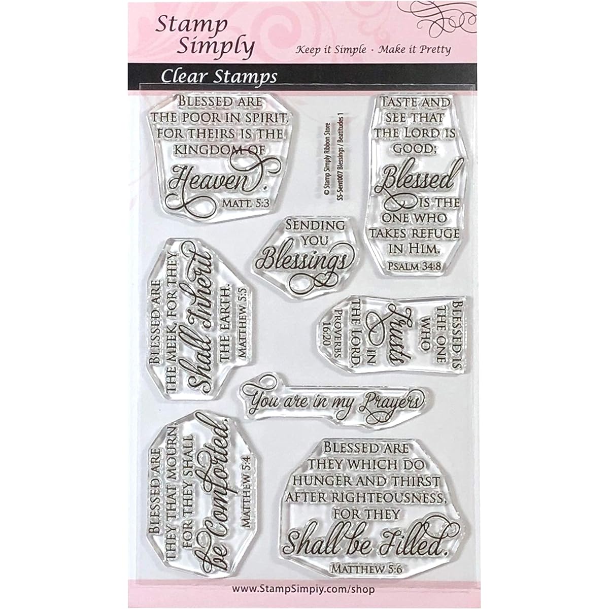 Stamp Simply Clear Stamps Blessings and Beatitudes Christian Religion 4x6 Inch Sheets (8)
