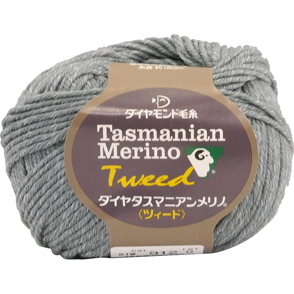 Diamond Yarn Diamond Tasmanian Merino Tweed Yarn Thick col.912 Green 40g Approx. 120m Set of 10