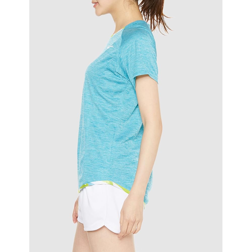 Mizuno 72MAA205 Women's Badminton Wear Game Shirt, Short Sleeve, Reduces Stickiness, Easy to Move