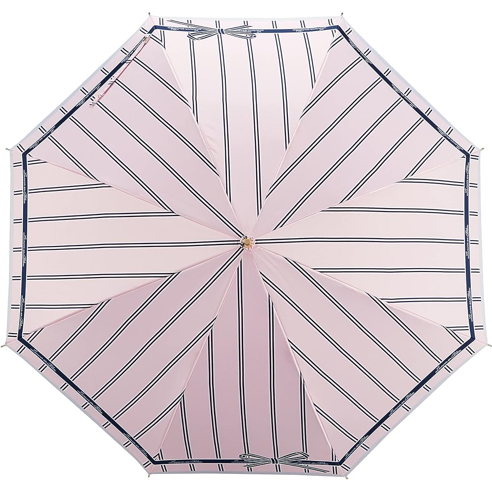 [Lanvin on Bleu] MOONBAT LANVIN en Bleu Woolly Satin Print Striped Ribbon Long Umbrella Umbrella Jump Umbrella Windproof Women's Gift Present