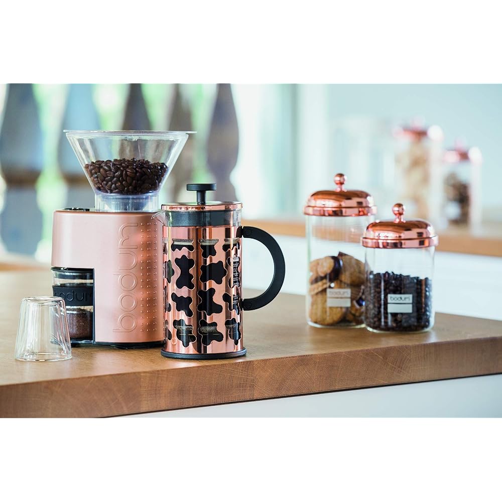 BODUM Tabletop Sugar Container Milk Container CHAMBORD Sugar & Creamer Copper Heat Resistant Glass Coffee Tea [Genuine Product] 4922-18