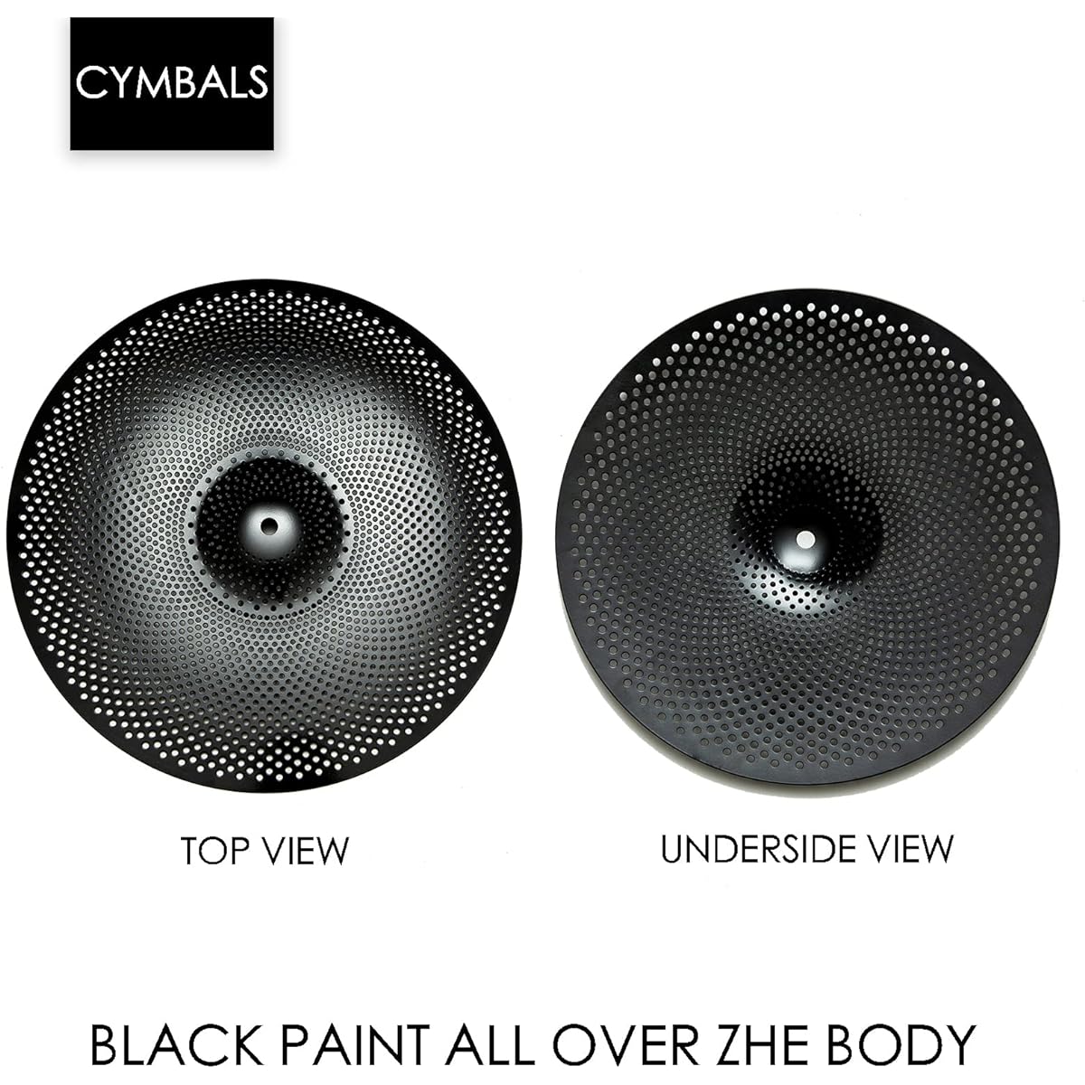 Low Volume Cymbal Pack, Quiet Cymbal Set 14"/16"/18"/20" (5 Pieces Black) | Includes Free Cymbal Bag
