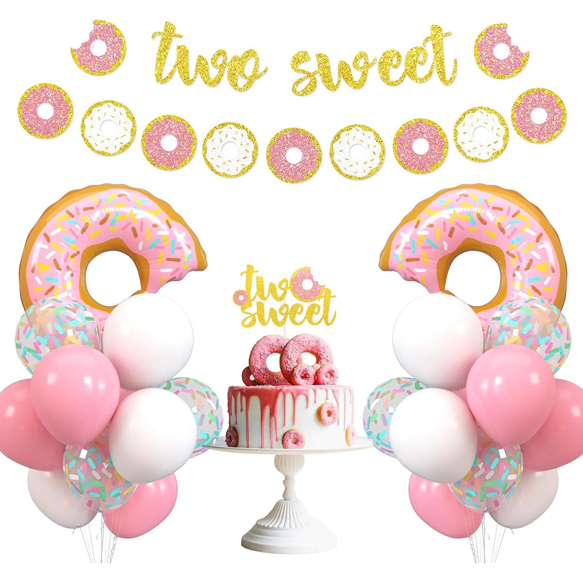 Set of 2 sweet party decorations.