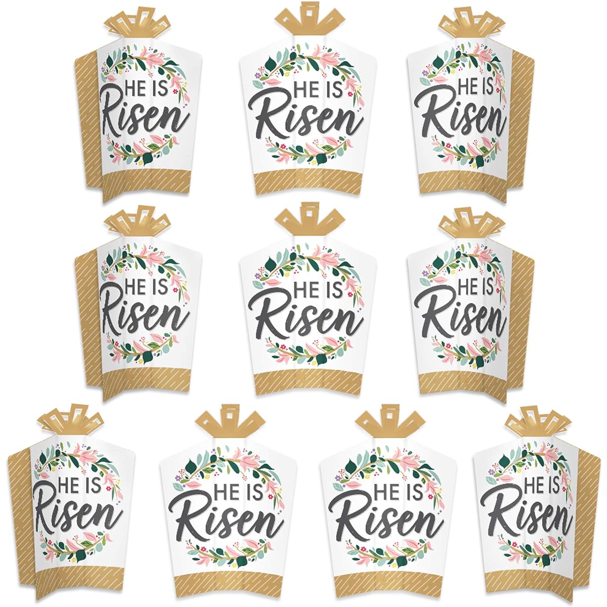 Big Dots of Happiness Religious Easter - Table Decorations - Christian Holiday Party Fold & Flare Centerpieces - 10 Pieces
