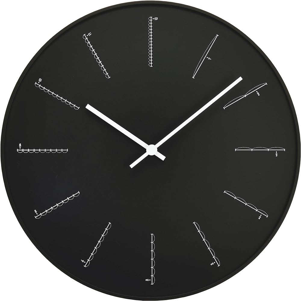 Lemnos wall clock divide analog black divide NL17-01 BK Lemnos