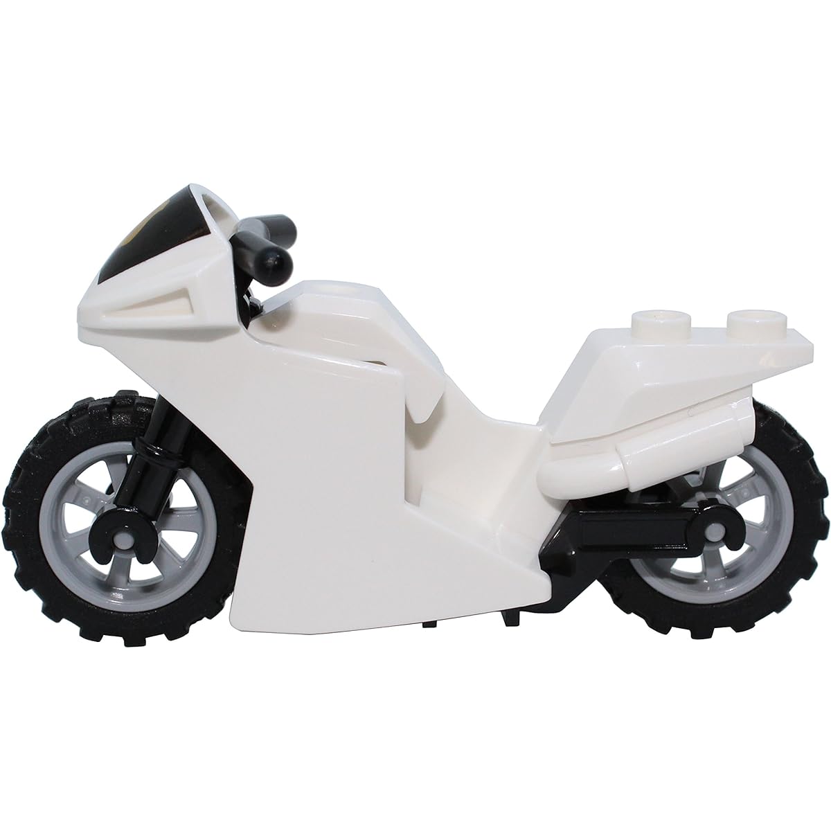 LEGO parts and pieces: White with black frame Police Motorcycle