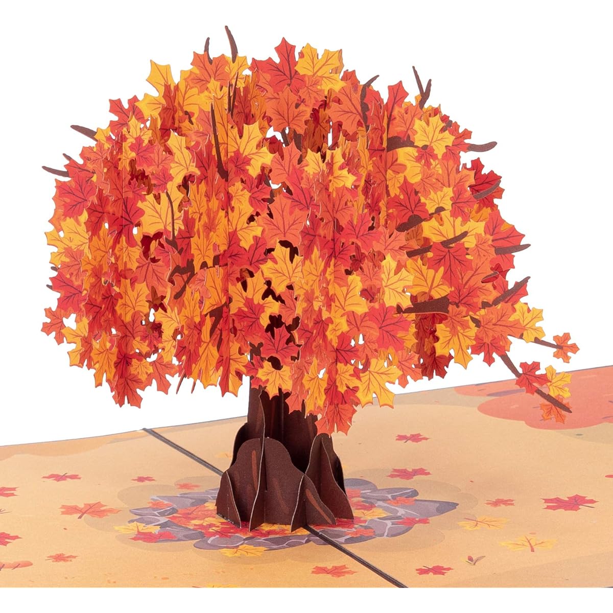 PaperLove Autumn Tree Pop Up Cards, Handmade 3D Pop Up Greeting Cards for Fall, Winter, Christmas, Birthday, Thanksgiving, Halloween, No Reason, Any Occasion, 5" x 7"