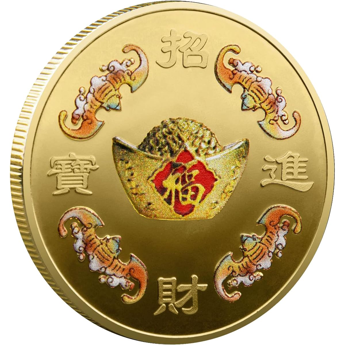 Brings wealth and treasure Health and peace Lucky coins Lucky charms for scratching lottery tickets