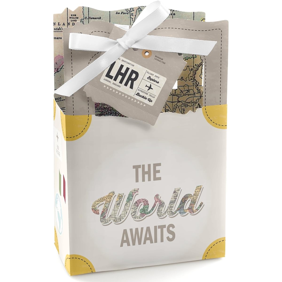World Awaits - Travel Themed Party Favor Boxes - Set of 12