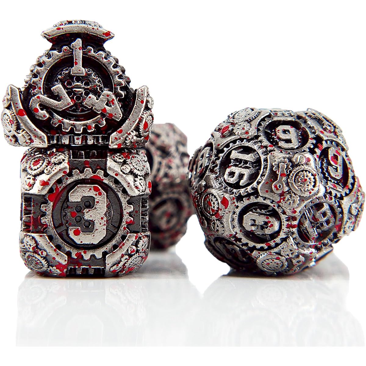 Metal Dice Set Mechanical Gear Design DND Dice Set 7 Pieces Dungeons and Dragons Role Playing Game MTG Pathfinder Table Game Board Game