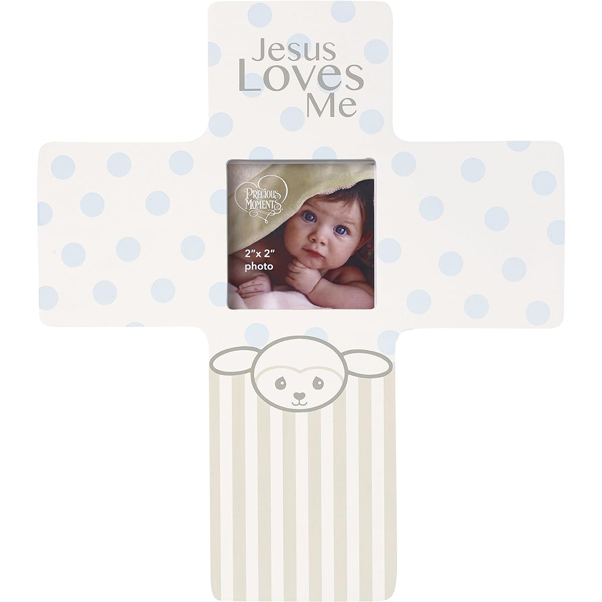 Precious Moments Baby Gift Precious Lamb Jesus Loves Me Cross Photo Frame for Girls 163455