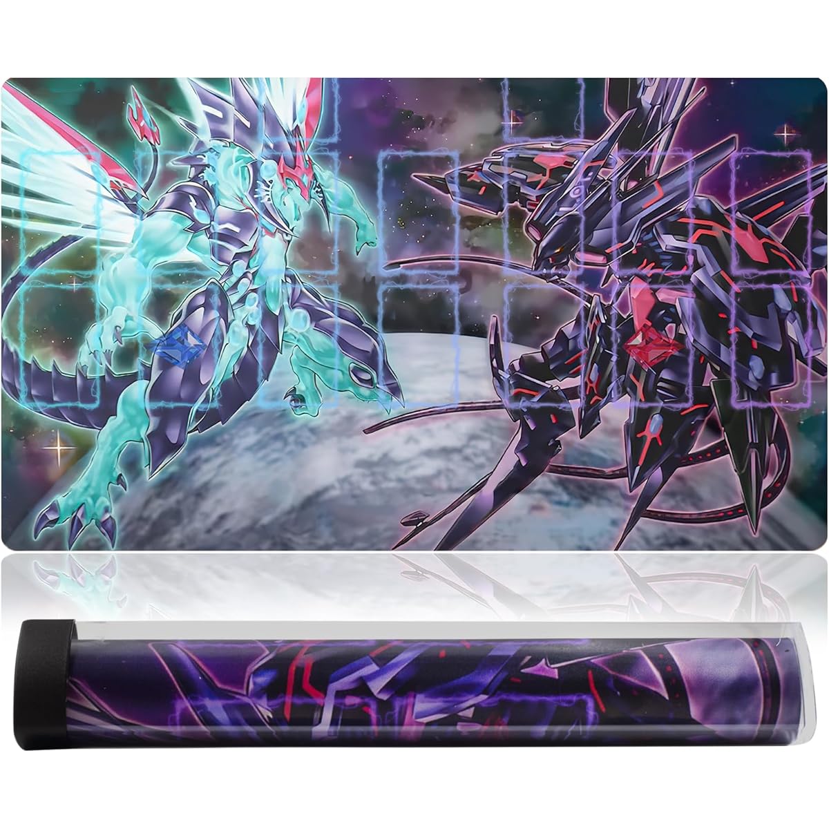 Sabermaster Card Rubber Mat Duel Mat Game Competition Pad Mat Card Binder Deck 23.6x13.7inch (Galaxy Eyes)