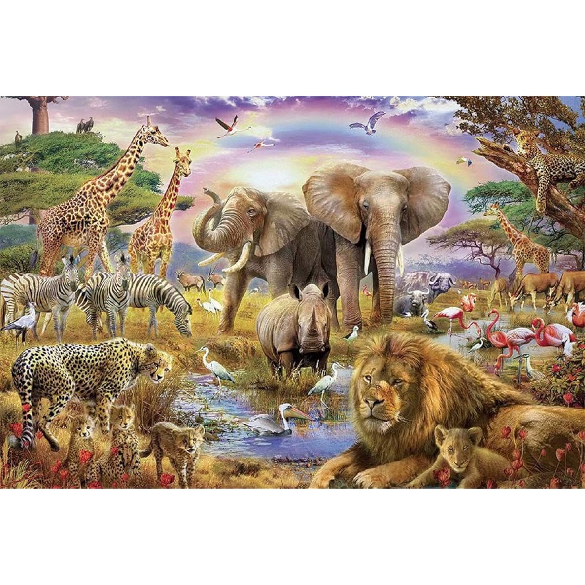 PROW Animal Amora Feeling 1000 Piece Wooden Jigsaw Puzzle Entertainment Decompression Toy for Adults Home Decor Floor Puzzle for Kids