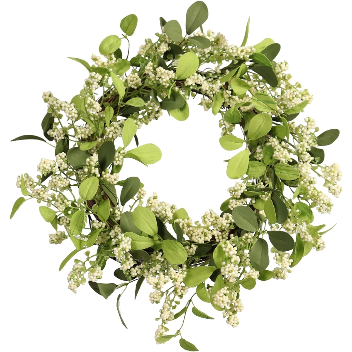 Pudate Spring Summer Wreath for Front Door, Berry Wreath with Lavender, Unique Housewarming Gift, Mother's Day Gift, Farmhouse Porch Decor, Wall Decor, 22 Inch