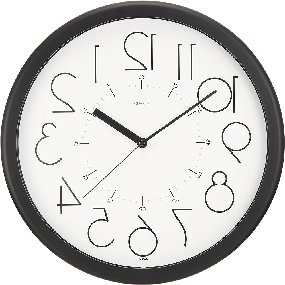 Santeru Japanese Wall Clock Reversing Clock Brain Training! White QL886Wh