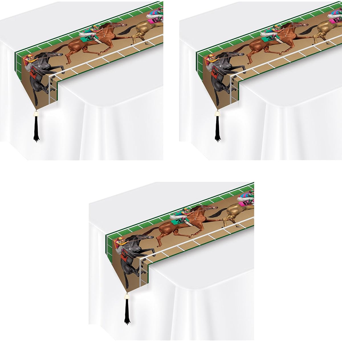 Beistle 59952, 3 Piece Horse Print Lace Table Runner, 11" x 6'