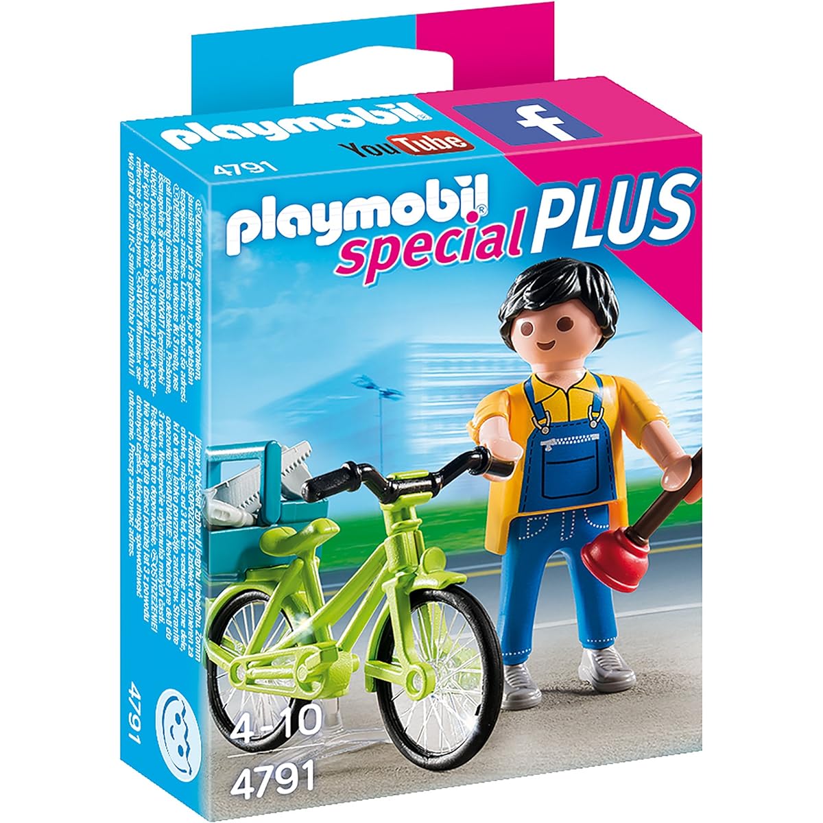 PLAYMOBIL Handyman with Bike Building Kit (Parallel Import) [Parallel Import]