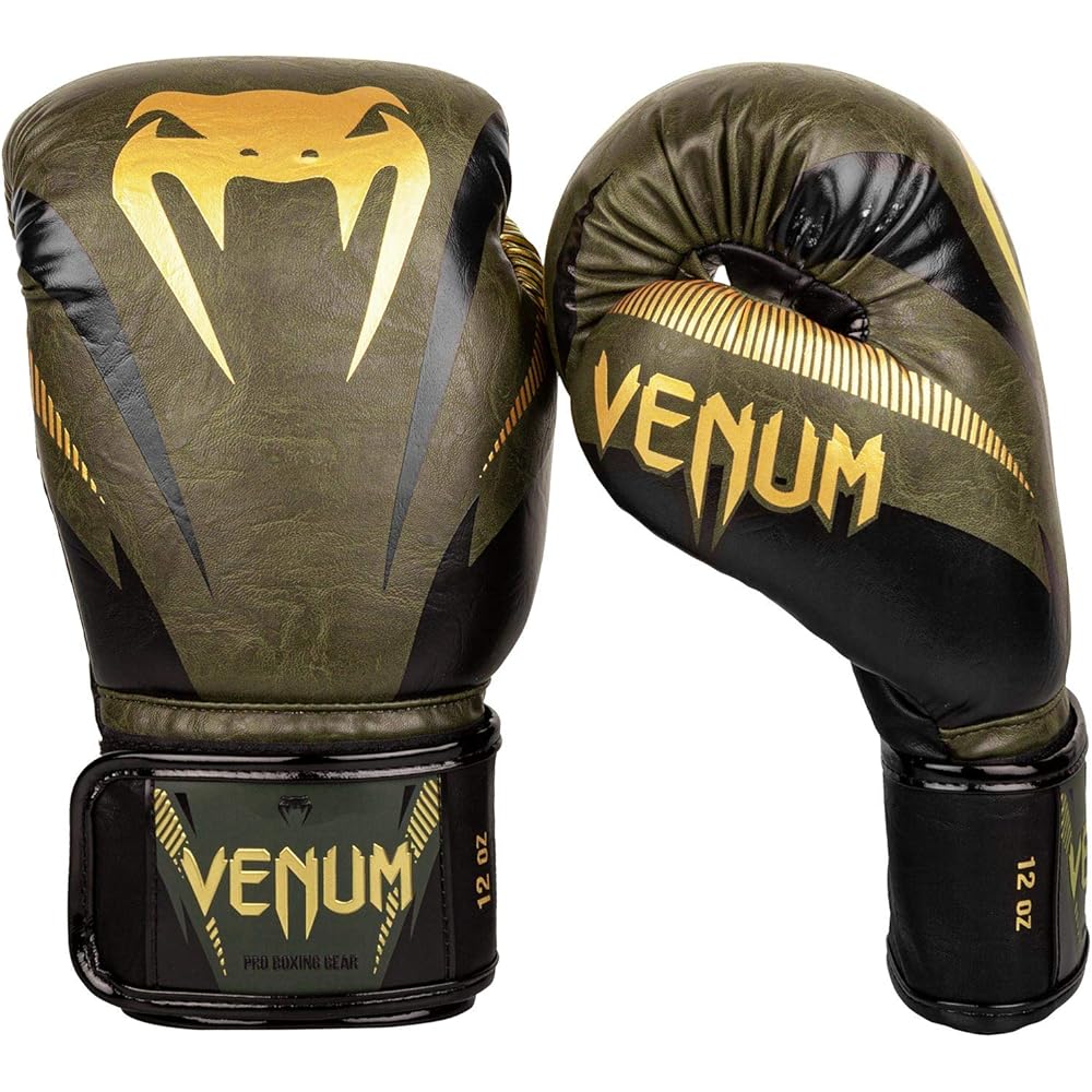 Venum Impact Boxing Gloves - Khaki/Gold