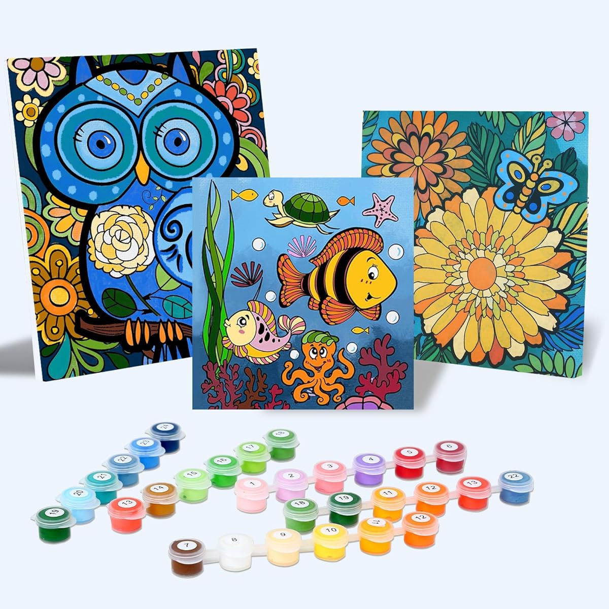 Paint by Numbers Kits for Kids and Adults - Art Supplies for Kids Ages 6-12 - Painting Kits for Kids - Crafts and Fun - Summer Activities - Acrylic Paint Set - Canvas Paint Kit - Includes Pre-painted Canvas