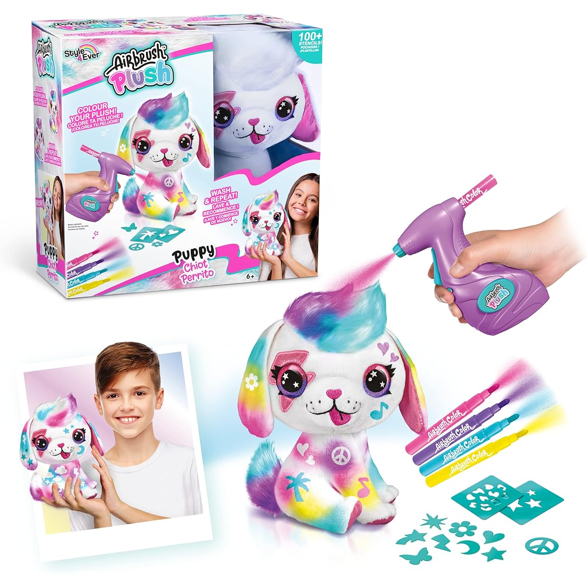 Canal Airbrush Plush Puppy Multicolor