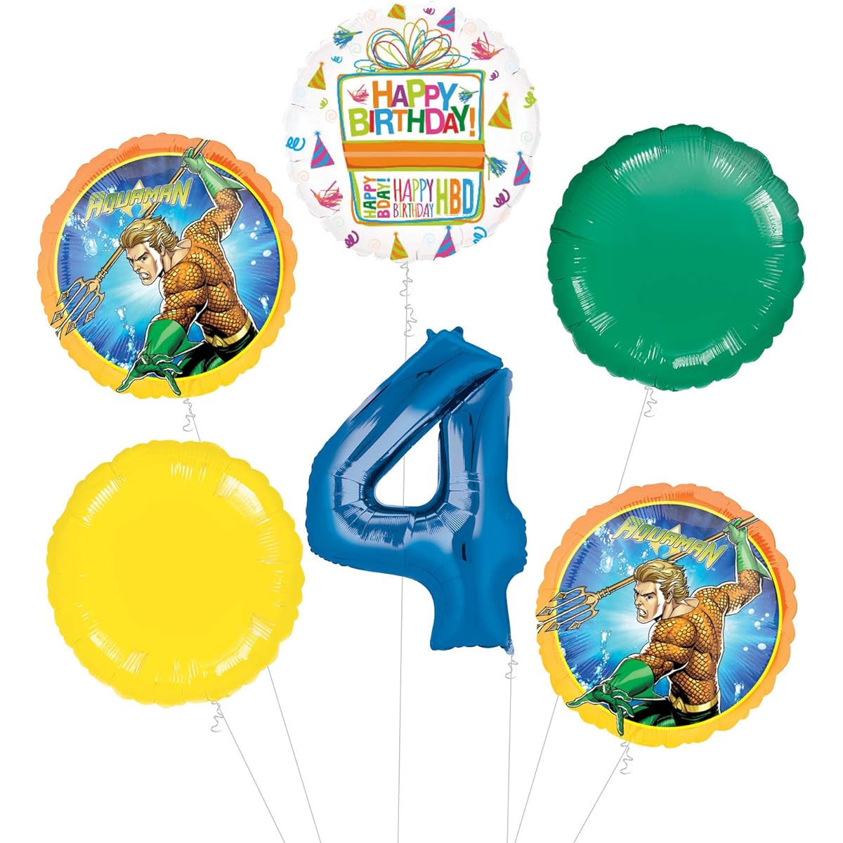 Aquaman 4th Birthday Party Supplies Balloon Bouquet Decorations