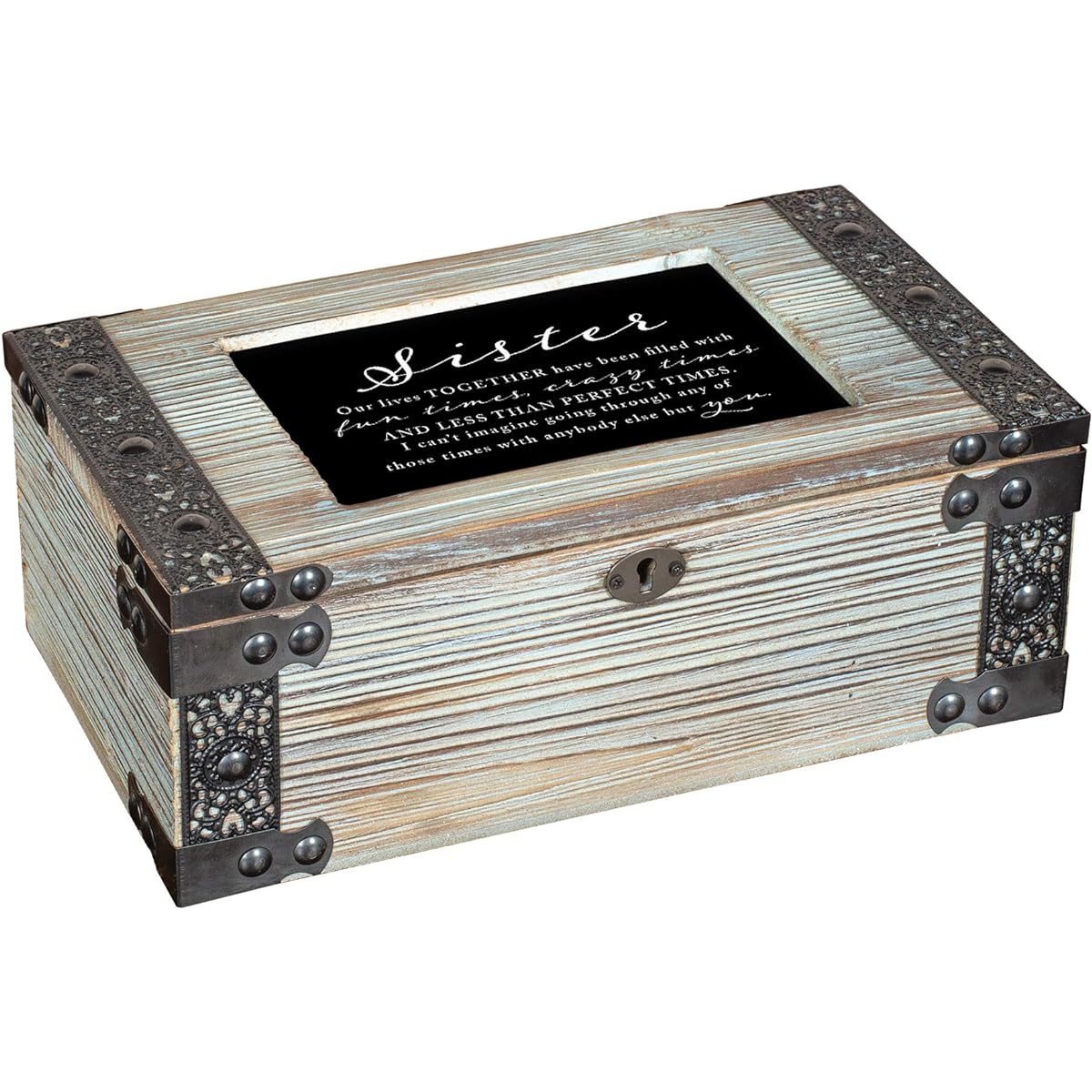 Sister Our Lives Fun Times Metal Lattice Celadon Green Music Box Wind Bear My Wings