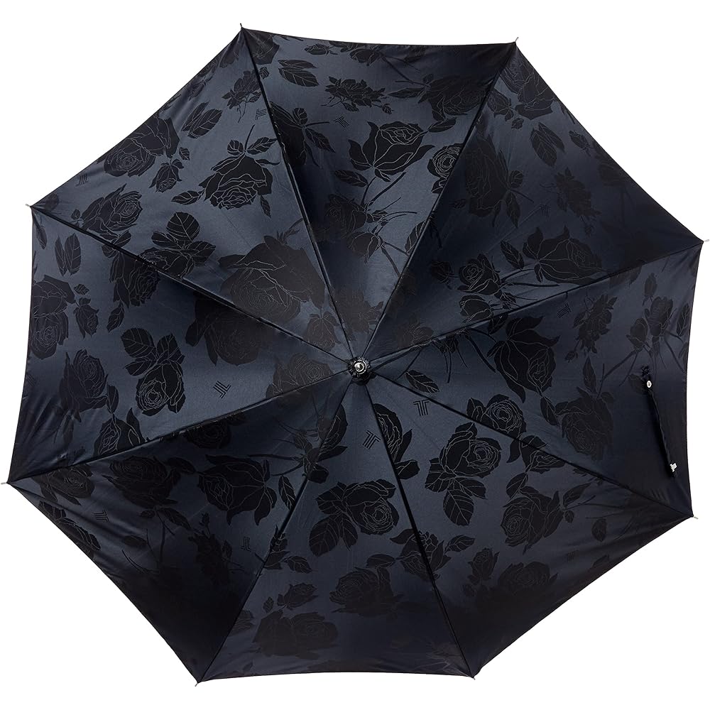 [Moonbat] MOONBAT LANVIN COLLECTION Baraja Guard Umbrella Long Umbrella Simple Floral Pattern Stylish Cute Women's Black 21-083-10577-00 Length of rib: Approx. 60cm