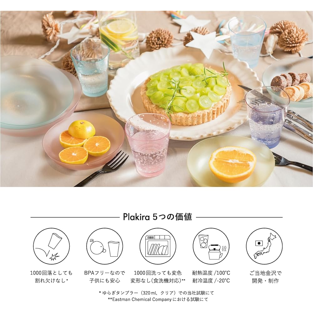 Unbreakable and gentle 2-color fluctuation tumbler TwoTones Pastel 240ml Set of 5 Comes with a lifetime unbreakable guarantee Boxed Gift Present Tritan Cup Plakira