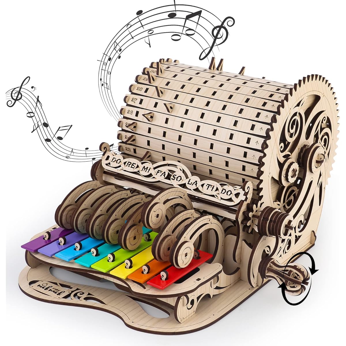 nicknack 3D Wooden Puzzle Model Kits for Adults Piano Mechanical Music Box Model Wooden Xylophone Toy