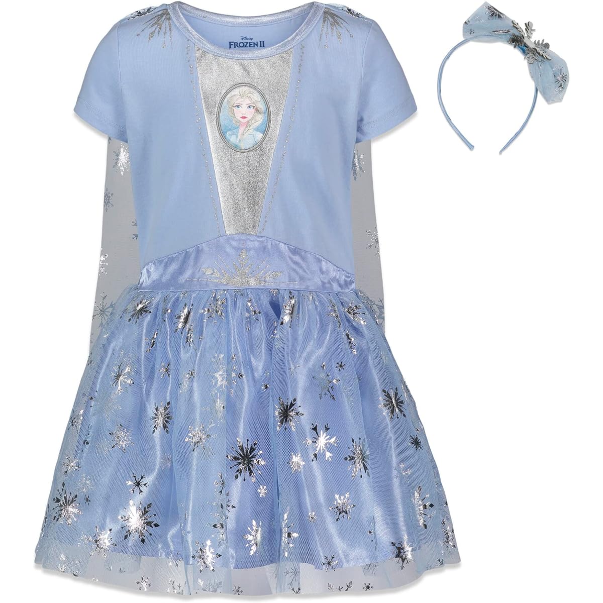 Disney Frozen Anna and Elsa Girls Gown Headband for Toddlers to Big Kids