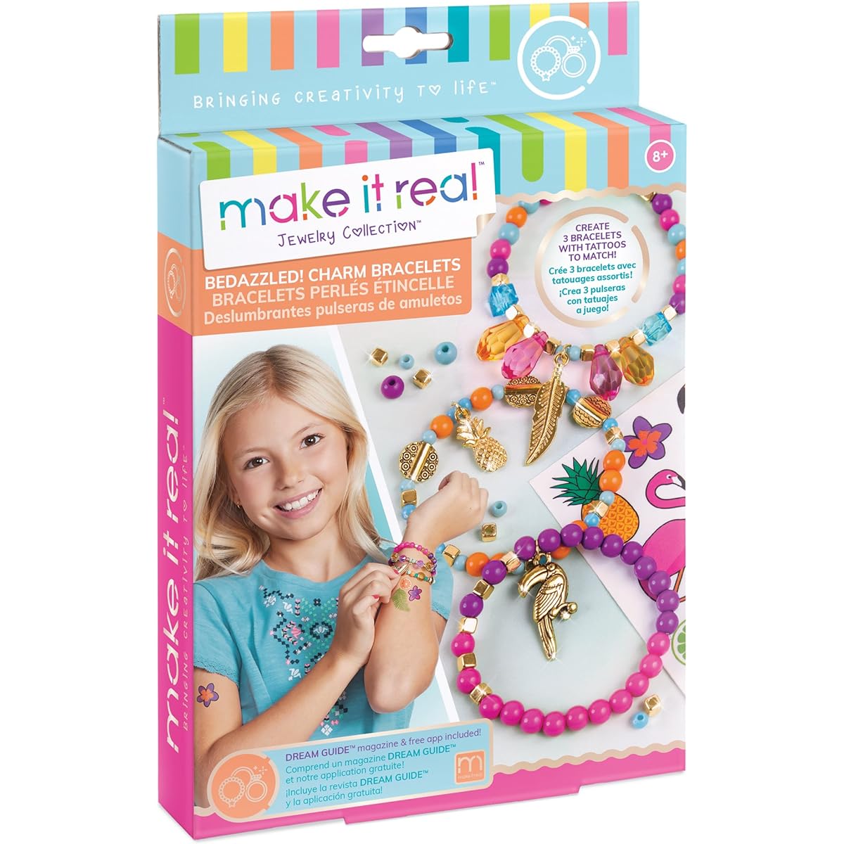 Make it Real 3050cm Bedazzled Graphic Jungle" Charm Bracelets Set