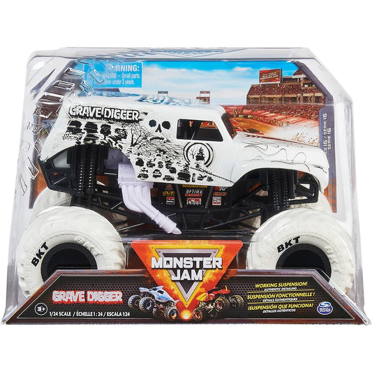 Monster Jam, Official Grave Digger Monster Truck, Collectible Die Cast Vehicle, 1:24 Scale.