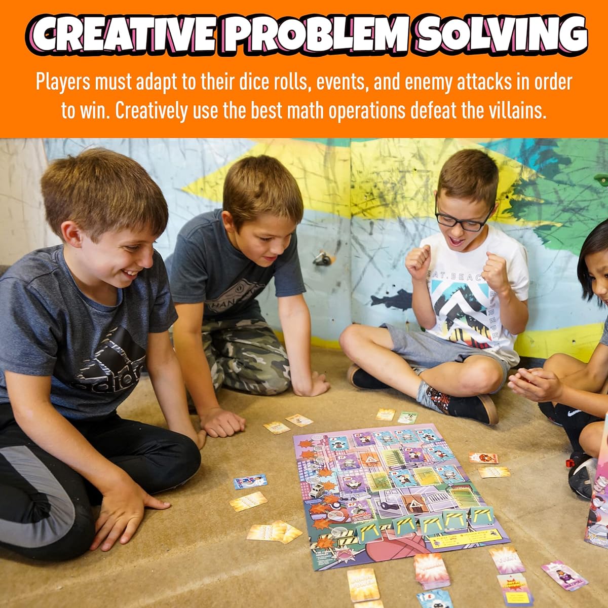 Outnumbered: Improbable Heroes Board Game - Mensa Endorsed Cooperative Superhero Math Game | Fun and Educational Games for Kids, Adults & Families | STEM Games Learn Multiplication & Division