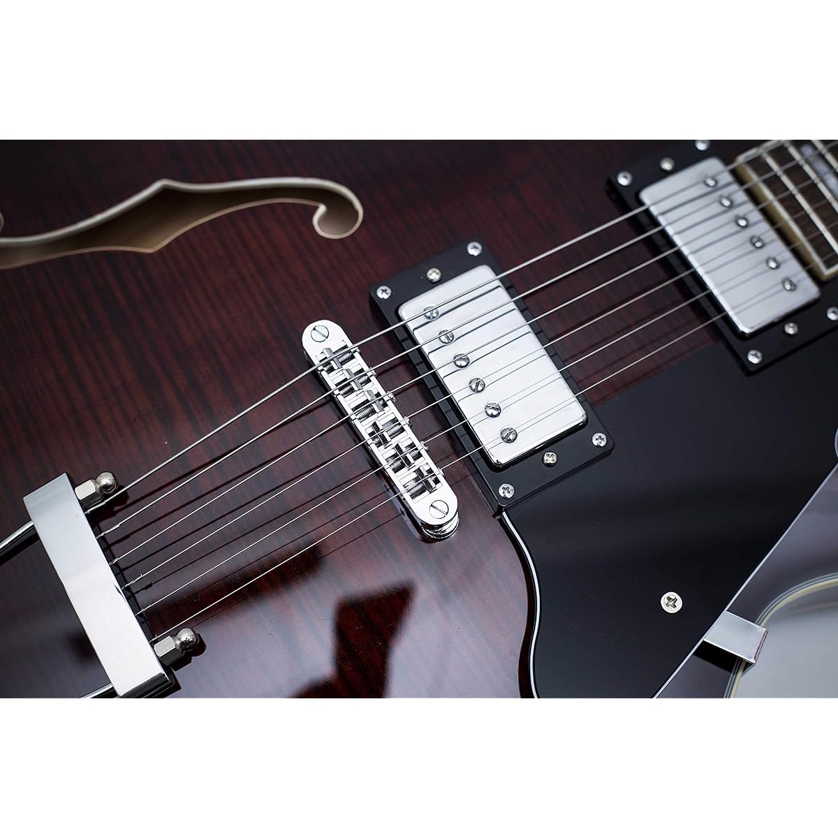 Electric Guitar NEW GROTE 335 style Jazz Electric Guitar Semi-Hollow Body (Brown)