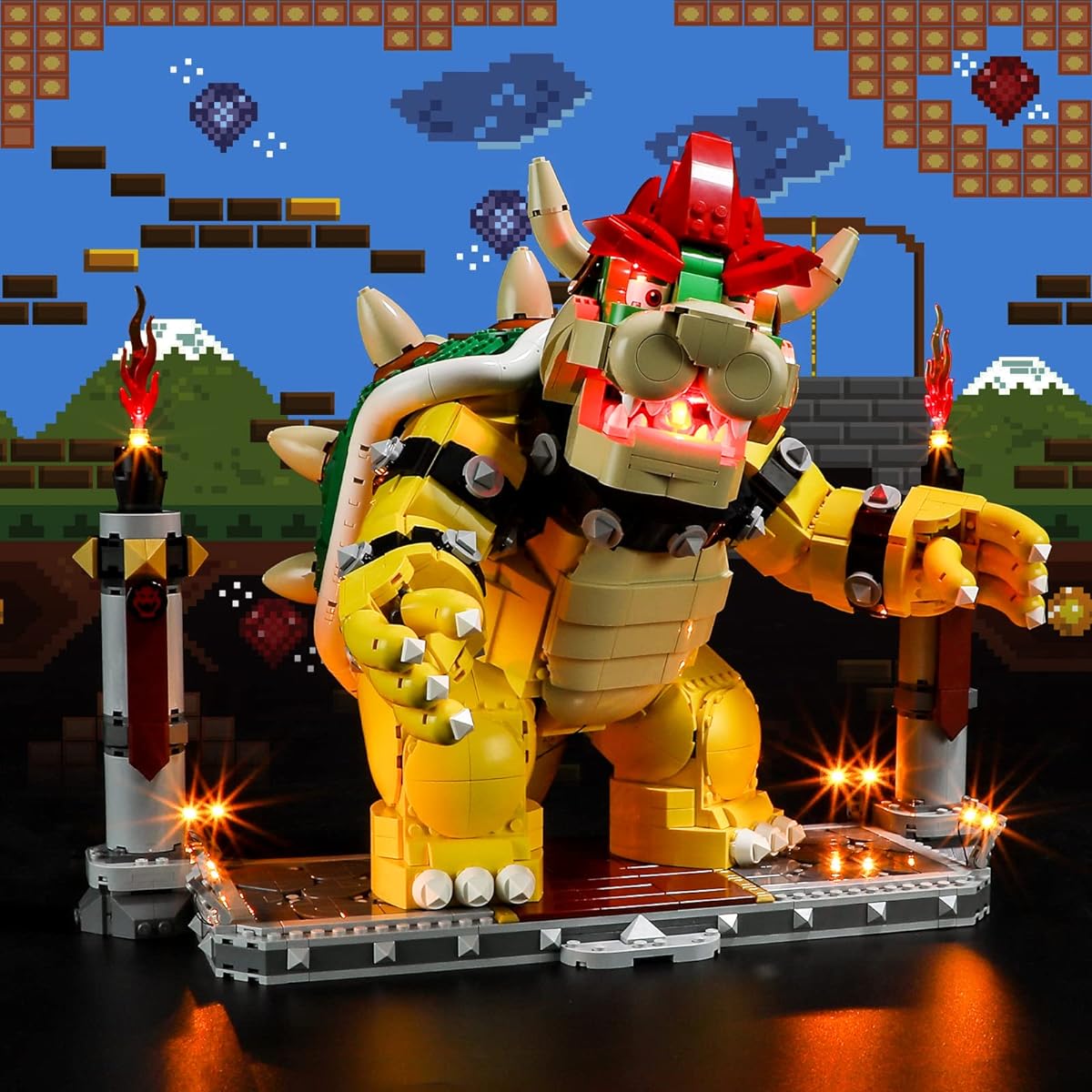 Vaodest LED Light LEGO 71411 Mighty Bowser Building Blocks Model Design and Configuration Compatible with 71411 Model (LED Light Only, Not the Building Blocks Kit)
