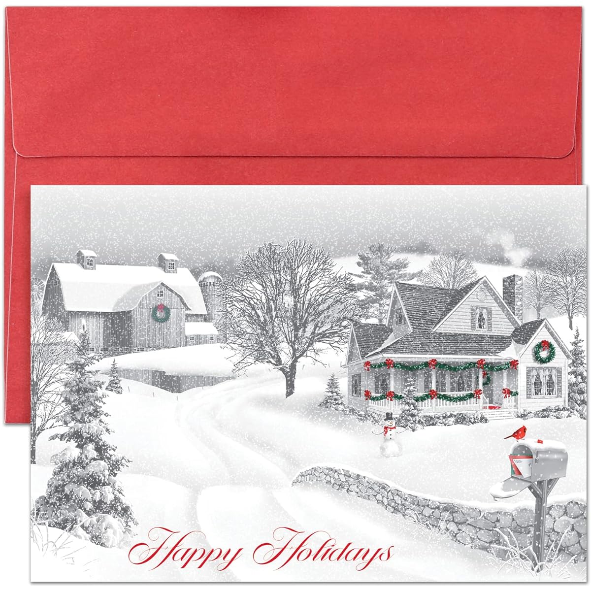 Masterpiece Studios Holiday Collection Bright Cards 16 Cards/Envelope, Holiday Winter Scenes 5.6" x 7.8"
