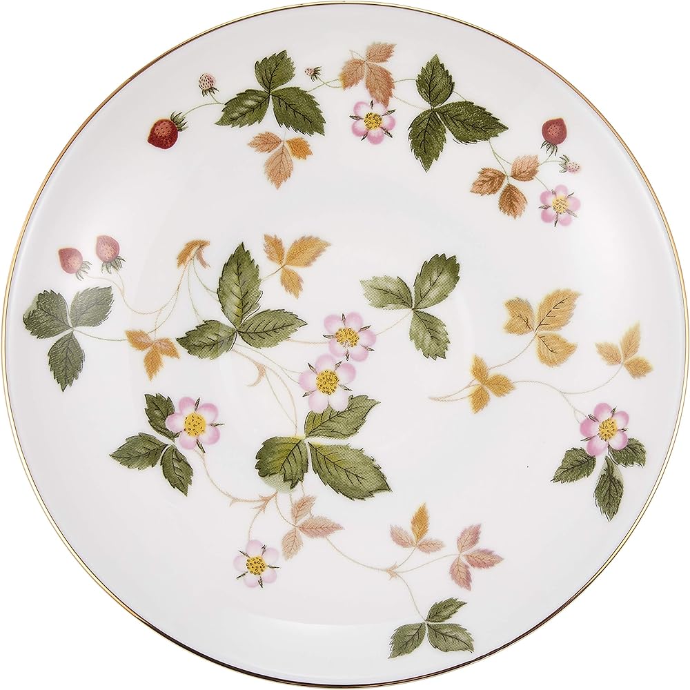 Wedgwood Wild Strawberry Porcelain Tea Cup & Saucer Peony [Parallel Import]