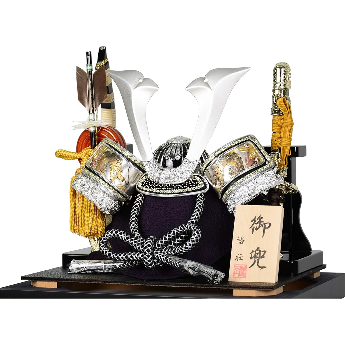 Satsuki Doll Yuso No. 8 Helmet Compact Case Decoration Helmet Decoration (Shintengo/Silver/Acrylic Case)