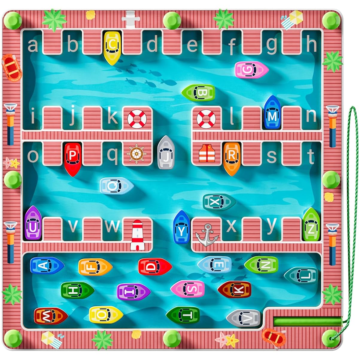 QODOFLR Magnetic Maze Alphabet Learning Toy Montessori Toys for Girls and Boys Fine Motor Skills Educational Toys for Preschool Learning Activities