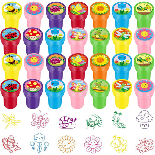 60 Pieces Spring Stamps for Children Flower Butterfly Assortment Kids Stamps Kids Prints Stamp Supplies Self Inking Stamps Garden Birthday Tea Party Favors Good Bag Stuffer Classroom Prizes