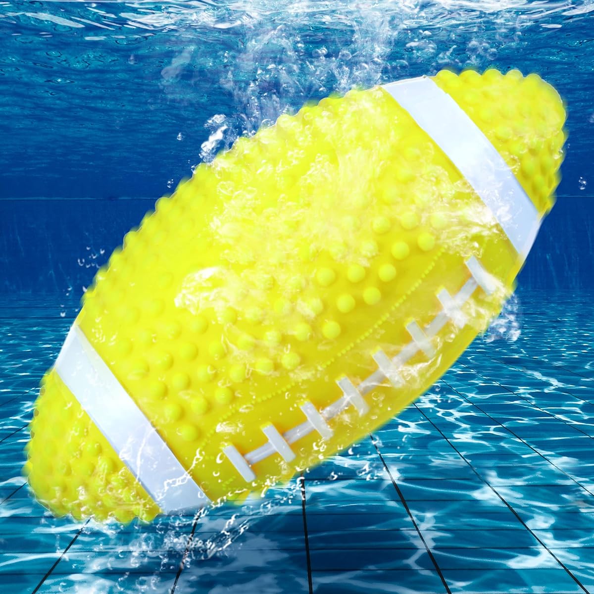 Hiboom Swimming Pool Football, Water Football for Pool Underwater Passing Dribbling Beach Football Waterproof Pool Water Diving Game Toy for Teens Adults Water Filled Ball (Yellow)