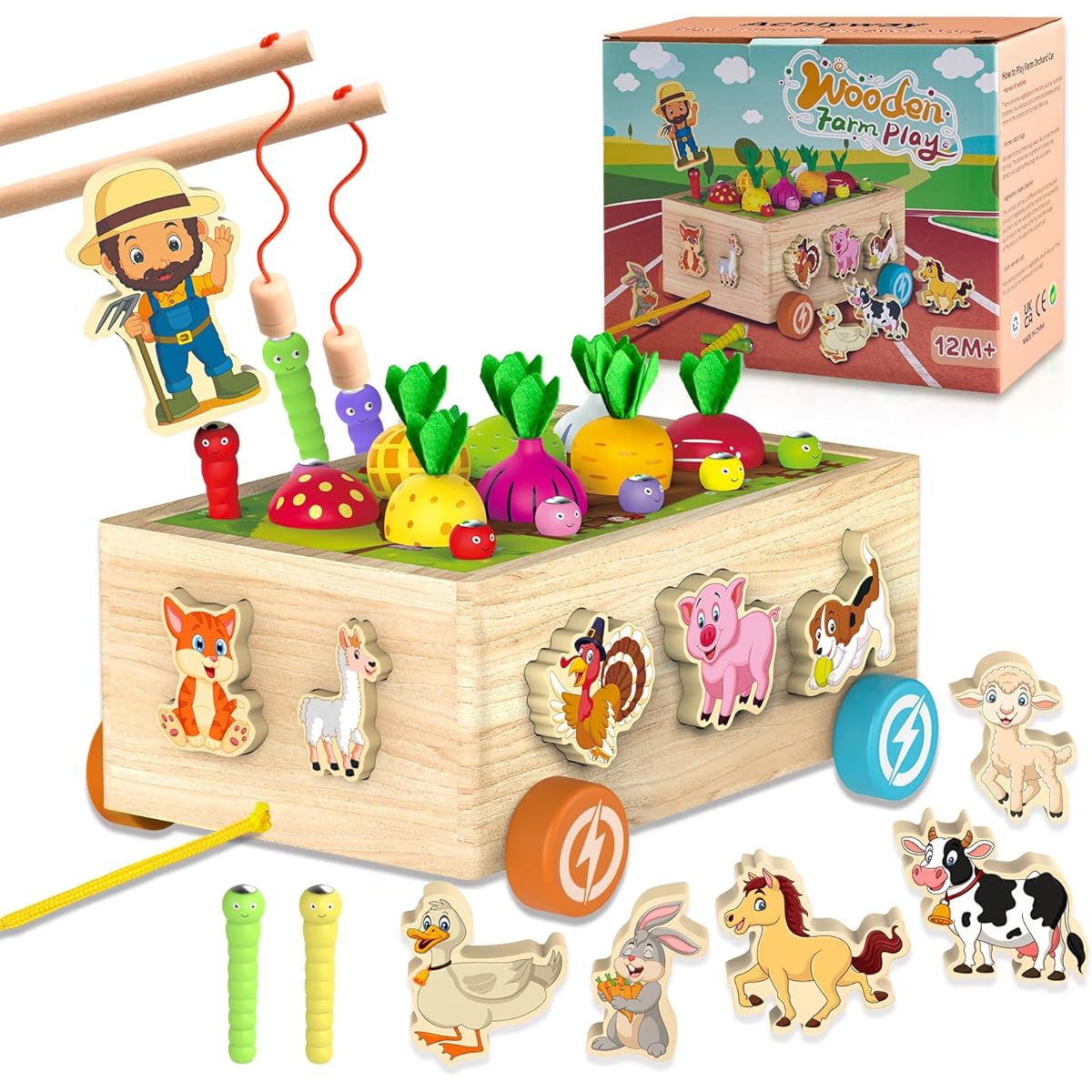 Achiyway Montessori Toys for Babies, Boys, Girls, Ages 2, 3, 4, 5, Shapes, Sorting, Numbers and Counting, Wooden, Kindergarten, Learning, Fine Motor Skills Games