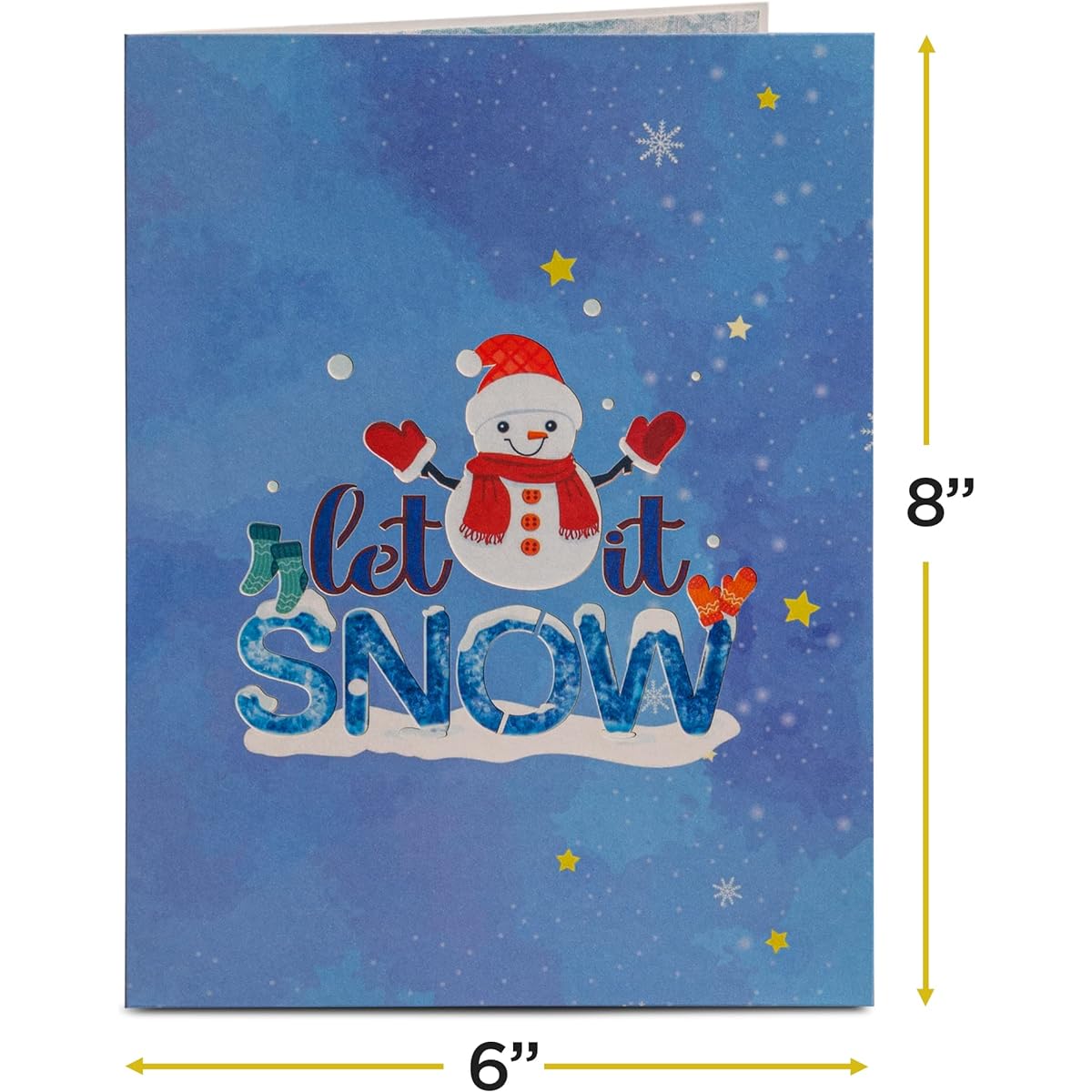 Frndly by Paper Love Pop Up Christmas Card Let's Fall in the Snow Handmade 3D Pop Up Greeting Card for Christmas Holiday Winter 100% Recycled and Eco-Friendly 8" x 6" Cover with Removable Memo Tag