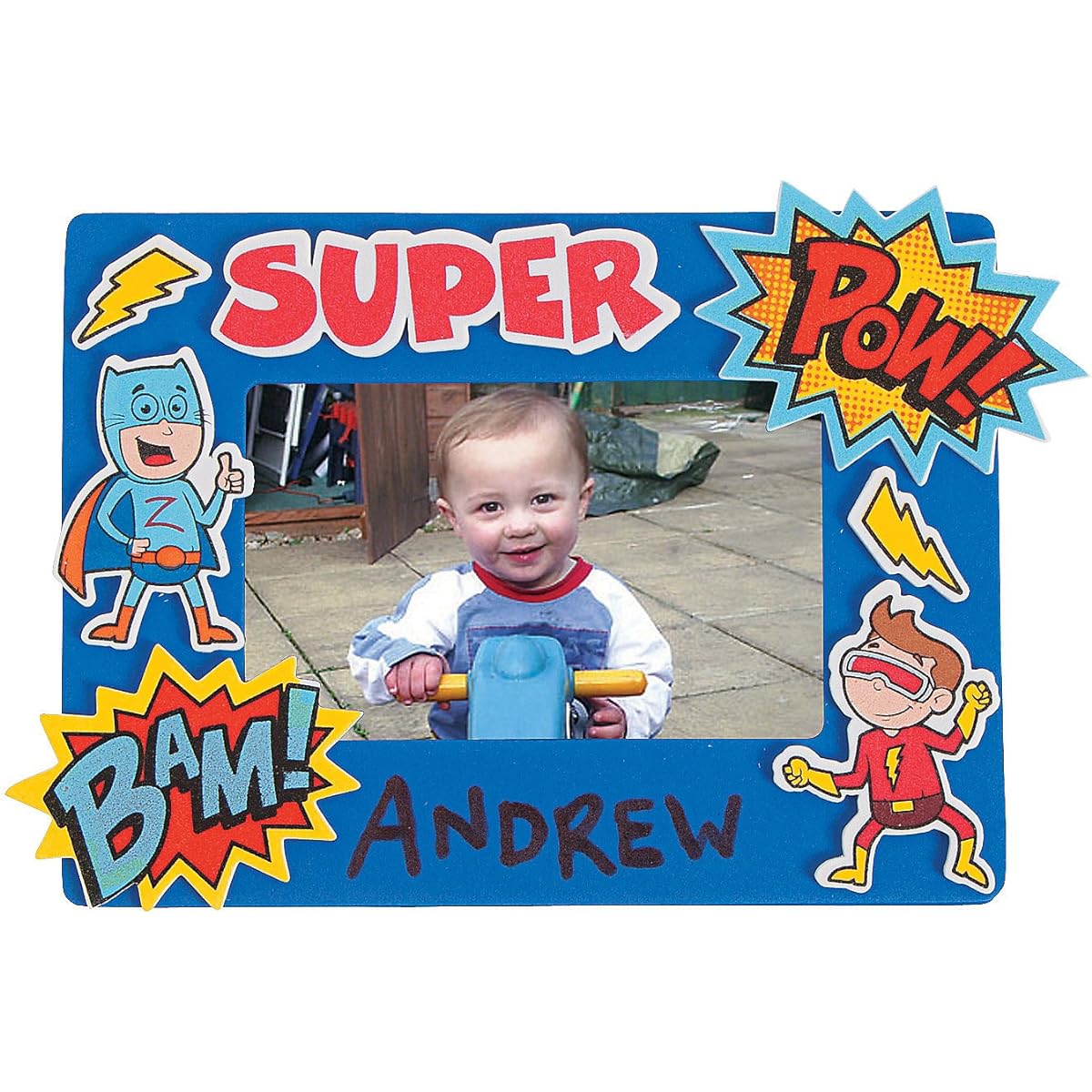 Fun Express Superhero Foam Picture Frame Craft Kit (Pack of 12) Superhero Crafts