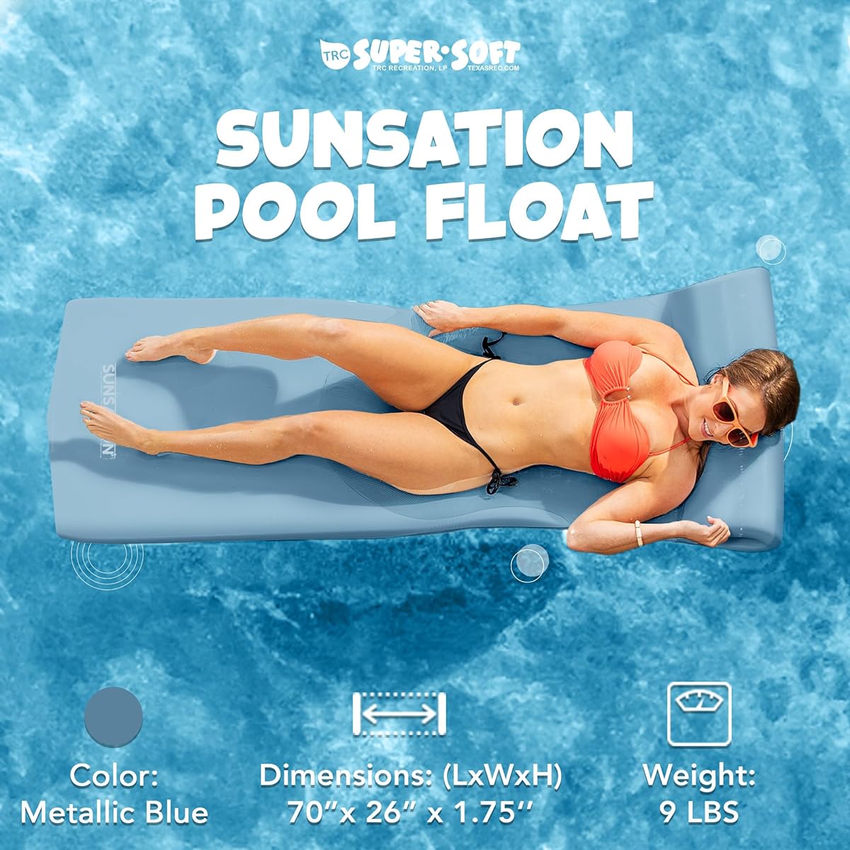 TRC Recreation Sunsation Pool Float Metallic Blue [Parallel Import]